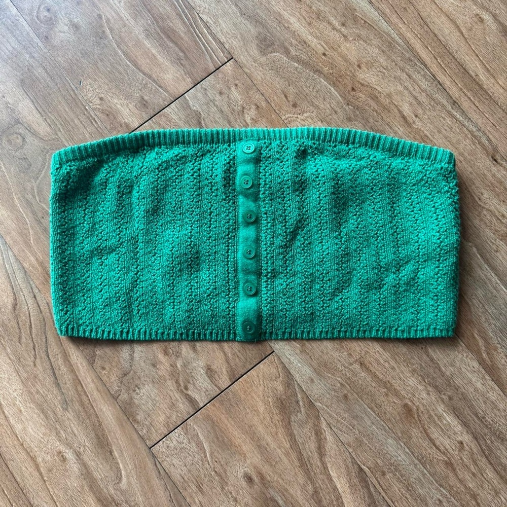 Green Knit Tube Top